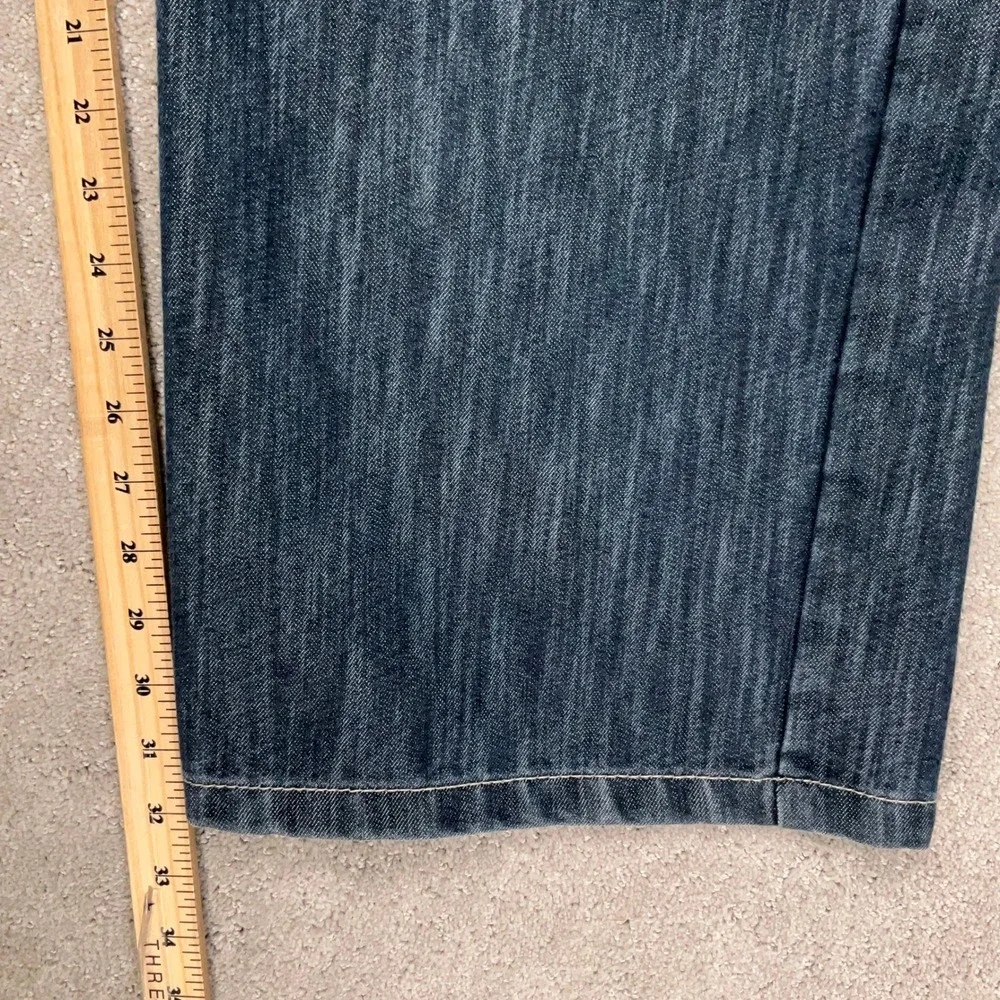 Mecca Jeans Mens‎ 52W 32L Blue Fade Whisker Stitched Relaxed Fit Y2K Urban Denim